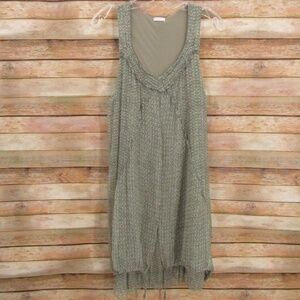 TRANSIT  Par Such Italian Gray/Green/Black Sleeveless Summer Silk Dress Size 2